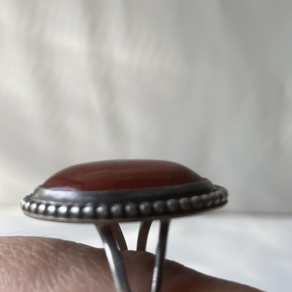 Vintage Sterling Silver Jasper Native American Southwestern Mens Ring Sz 13 READ - Picture 9 of 13